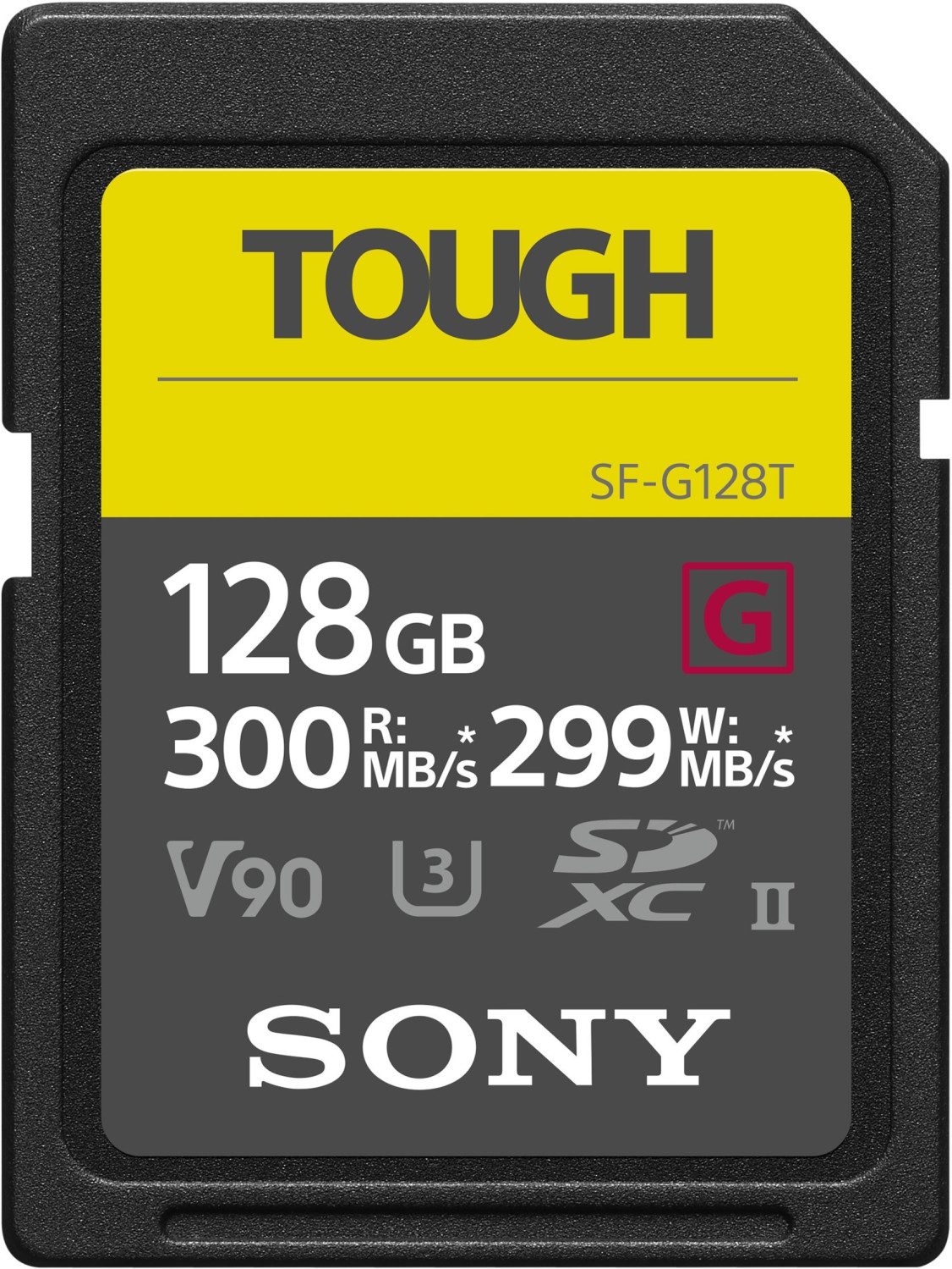 Sony SF-G TOUGH SDXC UHS-II Speicherkarte 128 GB V90 U3 Class 10 – bis zu 300 MB/s