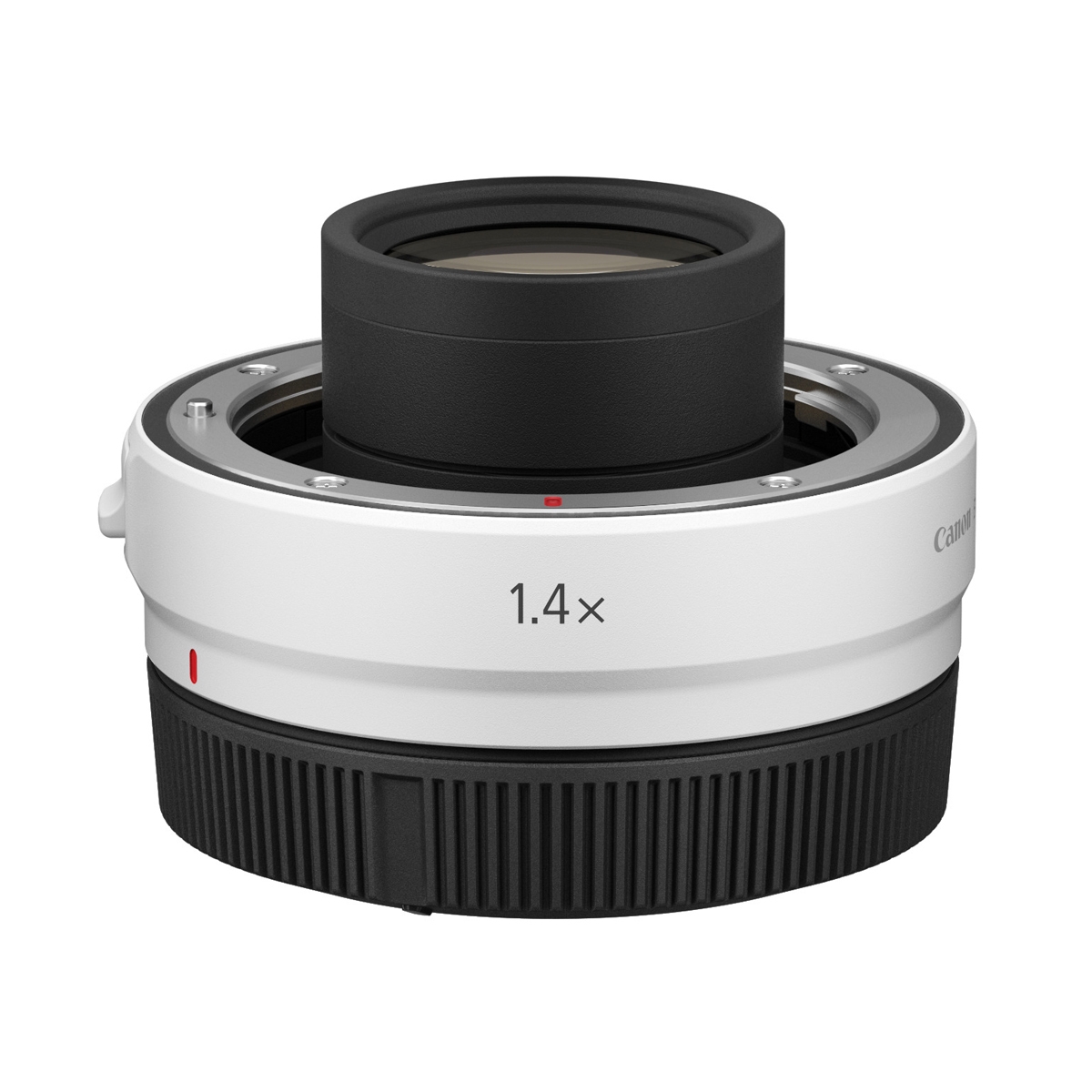 Canon Extender RF 1.4x Telekonverter in Weiß – schräge Ansicht mit Bajonett