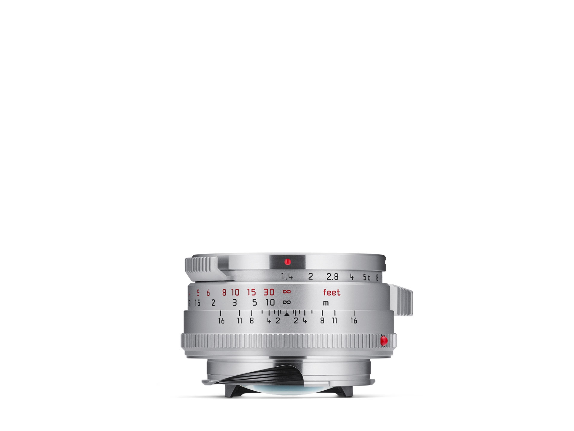 Leica Objektiv in Silber ohne Gegenlichtblende