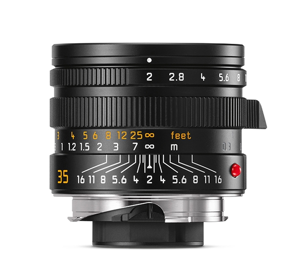 Leica Summicron-M 35 mm f/2 ASPH. Objektiv in Schwarz – Seitenansicht
