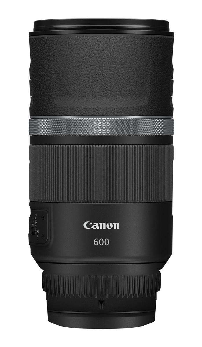 Canon RF 600mm Teleobjektiv in Schwarz – Seitenansicht