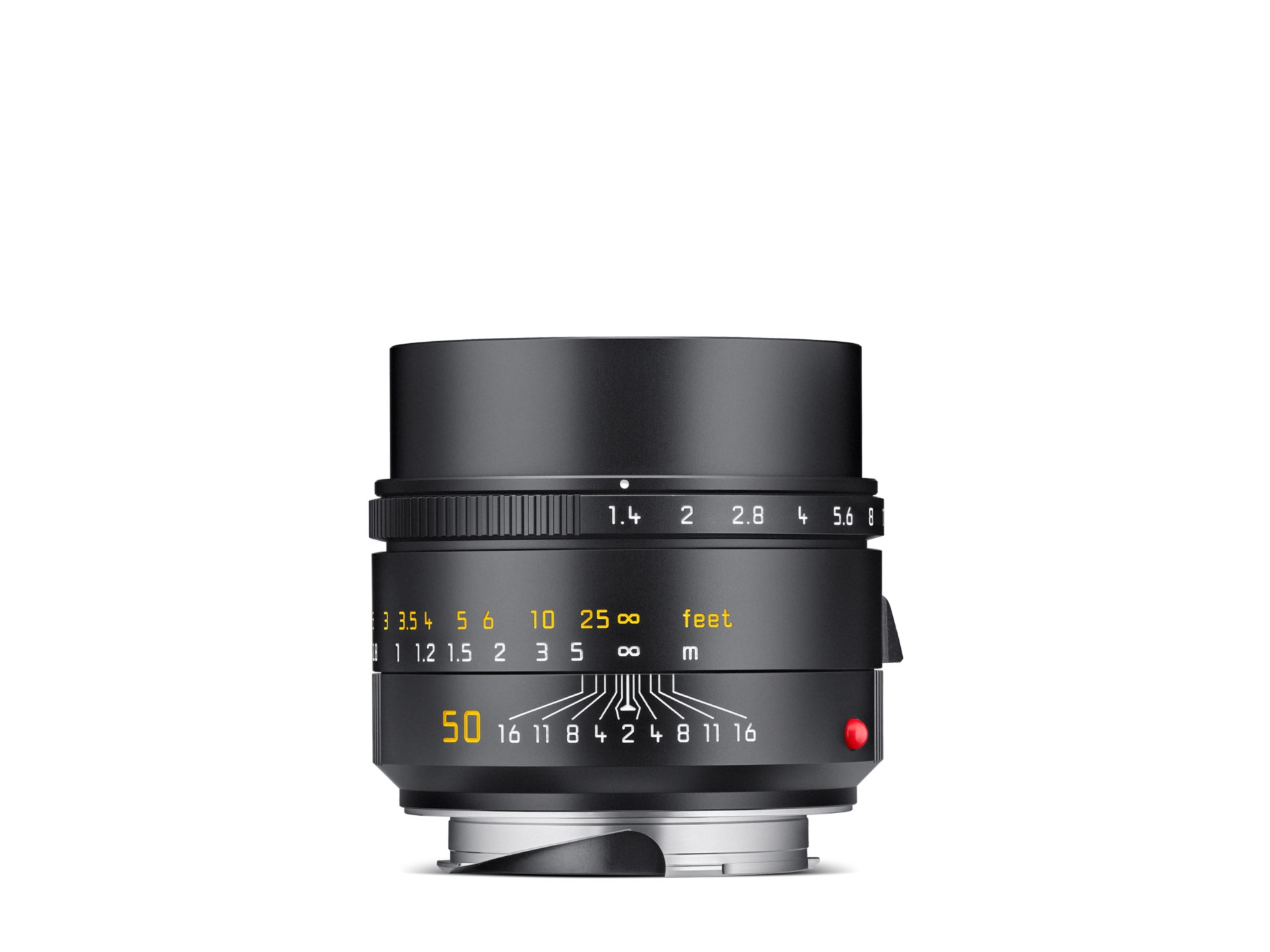 Leica Summilux-M 50 mm f/1.4 ASPH. Objektiv in Schwarz – Seitenansicht
