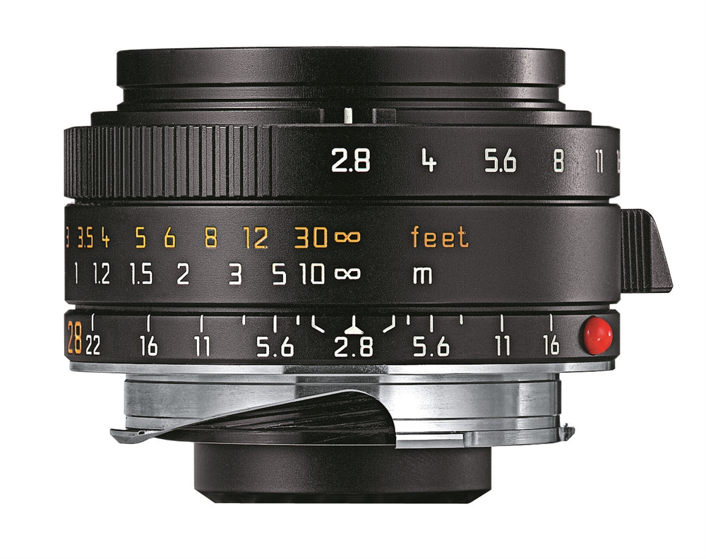 Leica Elmar-M 50 mm f/2.8 Objektiv in Schwarz – Seitenansicht