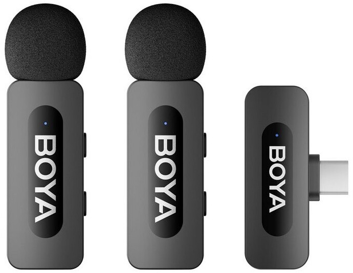 BOYA BY-V20 V2.0 – Kabelloses Dual-Mikrofon mit USB-C für Smartphone, Tablet und Content Creation