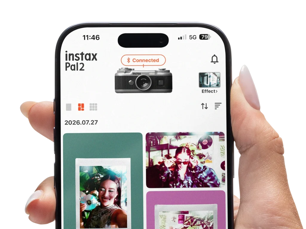 FUJIFILM instax Pal 2 Black – kompakte Digitalkamera mit Sucher und LCD