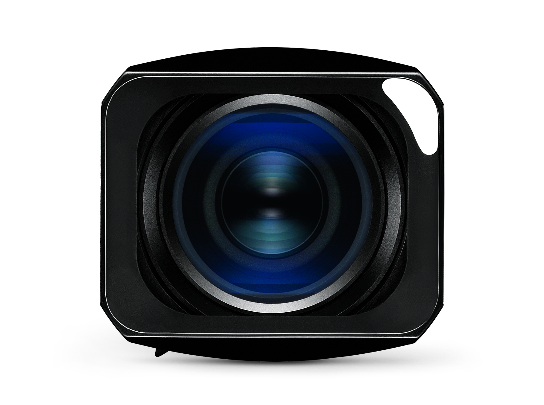 Leica Weitwinkelobjektiv mit Gegenlichtblende in Frontansicht